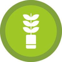 planta glifo debido circulo icono diseño vector