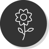 Flower Glyph Due Circle Icon Design vector