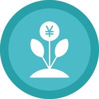 Chinese Money Plant Glyph Due Circle Icon Design vector