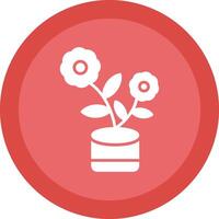 Flowerpot Glyph Due Circle Icon Design vector