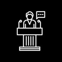 Professional Speaker Line Inverted Icon Design vector