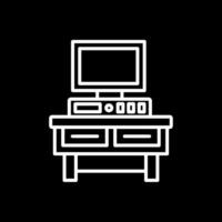 computadora escritorio línea invertido icono diseño vector
