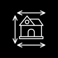 Home Dimensions Line Inverted Icon Design vector