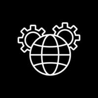 Global Management Line Inverted Icon Design vector