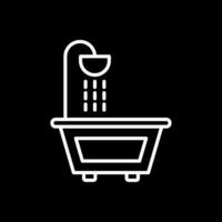 Bathtub Line Inverted Icon Design vector