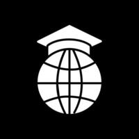 Study Abroad Glyph Inverted Icon Design vector