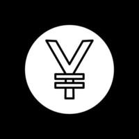 Yen Coin Glyph Inverted Icon Design vector