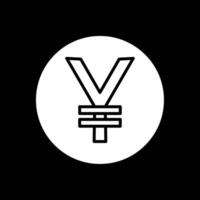 Yen Coin Glyph Inverted Icon Design vector