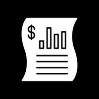 Financial Reporting Glyph Inverted Icon Design vector