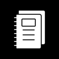 Notebook Glyph Inverted Icon Design vector