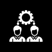 Workforce Glyph Inverted Icon Design vector