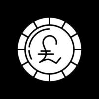 Pound Coin Glyph Inverted Icon Design vector