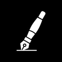 Ink Pen Glyph Inverted Icon Design vector