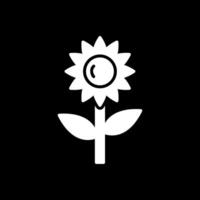 Sunflower Glyph Inverted Icon Design vector