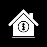 Mortgage Loan Glyph Inverted Icon Design vector