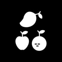 frutas glifo invertido icono diseño vector