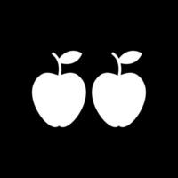 manzana glifo invertido icono diseño vector