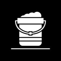 Pail Glyph Inverted Icon Design vector