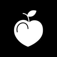 Nectarine Glyph Inverted Icon Design vector