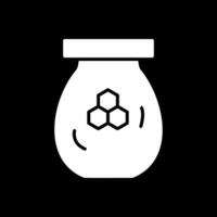 Honey Jar Glyph Inverted Icon Design vector