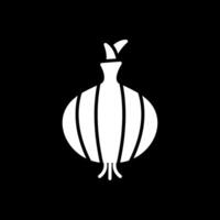 Onion Glyph Inverted Icon Design vector