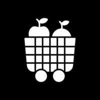 Fruit Cart Glyph Inverted Icon Design vector