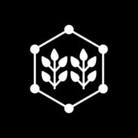 conectado agricultura glifo invertido icono diseño vector