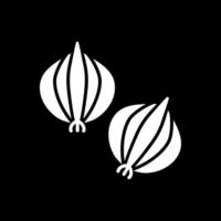 Onion Glyph Inverted Icon Design vector