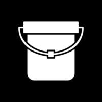 Bucket Glyph Inverted Icon Design vector