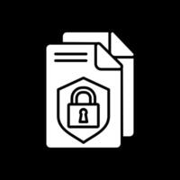 Privacy Policy Glyph Inverted Icon Design vector