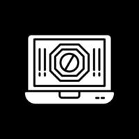 Ad Blocker Glyph Inverted Icon Design vector