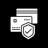 Secure Debit Card Glyph Inverted Icon Design vector