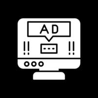 anuncio popular arriba glifo invertido icono diseño vector