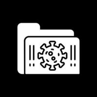 Infected Folder Glyph Inverted Icon Design vector