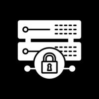 Data Protection Glyph Inverted Icon Design vector