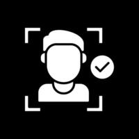 Face Detection Glyph Inverted Icon Design vector