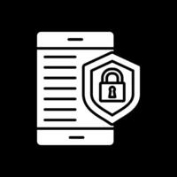 Mobile Security Glyph Inverted Icon Design vector