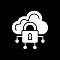 Data Secure Glyph Inverted Icon Design vector