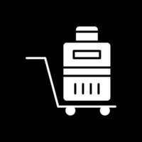 Luggage Trolley Glyph Inverted Icon Design vector