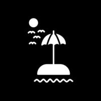 Beach Glyph Inverted Icon Design vector