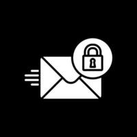 Mail Protection Glyph Inverted Icon Design vector