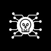 Cyber Attack Glyph Inverted Icon Design vector