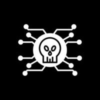 Cyber Attack Glyph Inverted Icon Design vector