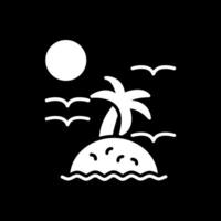 isla glifo invertido icono diseño vector