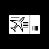 Filght Ticket Glyph Inverted Icon Design vector