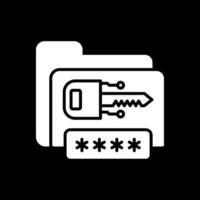 Encryption Glyph Inverted Icon Design vector