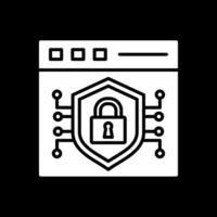 Secure Browser Glyph Inverted Icon Design vector