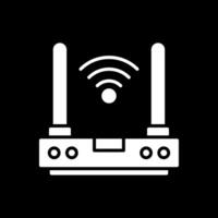 Router Glyph Inverted Icon Design vector