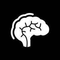 Human Brain Glyph Inverted Icon Design vector