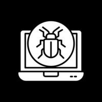 Bug Glyph Inverted Icon Design vector